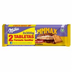 Chocolate relleno de galleta Milka Choco Swing pack de 2 unidades de 300 g.
