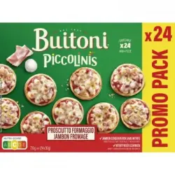 Minipizzas con queso y jamón cocido Piccolinis Buitoni 720 g