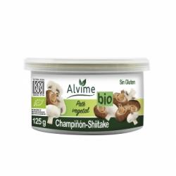 Paté vegetal de champiñón y shiitake ecológico Alvime sin gluten y sin lactosa 125 g.