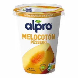 Preparado de soja sabor melocotón Alpro sin gluten y sin lactosa 400 g.