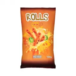 Snack frito Rolls sabor queso y chili Hacendado picante