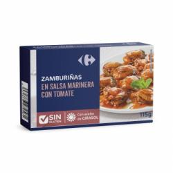 Zamburiñas en salsa marinera con tomate Carrefour sin gluten 65 g.