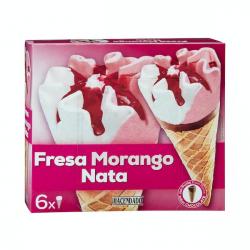 Helado cucurucho fresa nata Caja 720 ml