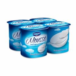Mousse natural azucarado Danone pack de 4 unidades de 65 g.