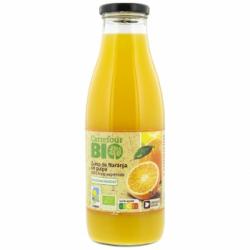 Zumo de naranja sin pulpa ecológico Carrefour 75 cl.