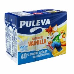 Batido de vainilla Puleva sin gluten pack de 6 briks de 200 ml.