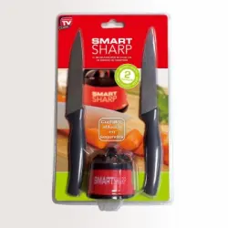 Afilador Cuchillos de Plástico SMART SHARP 3 pzas - Rojo