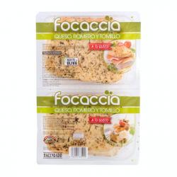 Focaccia con queso, romero y tomillo Hacendado 2 ud. X 0.15 kg