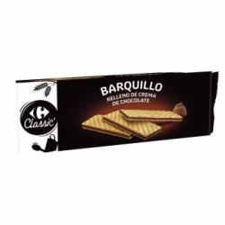 Galletas de barquillo rellena sabor chocolate Carrefour 210 g.