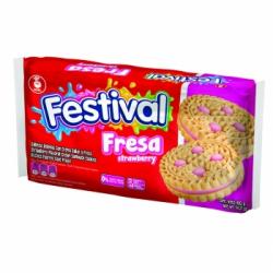 Galletas rellenas de fresa Festival 403 g.