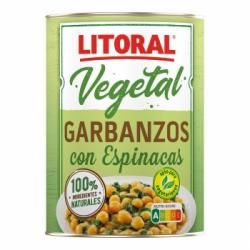 Garbanzos con espinacas Vegetal Litoral sin gluten 425 g.