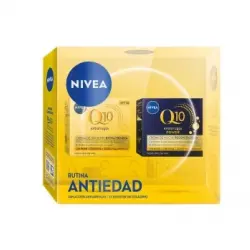 Pack Facial Antiedad Q10 Nivea: Crema de Día Extra Firmeza SFP30 50 ml, y  Crema de Noche Regeneradora 50 ml.