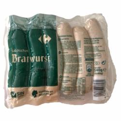 Salchichas bratwurst Carrefour sin gluten sin lactosa 540 g.