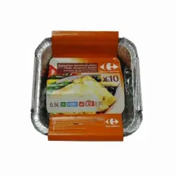 Set 10 Bandejas de Aluminio CARREFOUR 0,5 l.