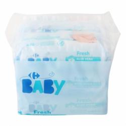 Toallitas bebé fresh aloe vera Carrefour Baby 6x80 uds.