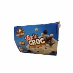 Yogur natural azucarado con bolitas de chocoleadas Pop ́n Croc Carrefour Sensation pack de 2 unidades de 122 g.