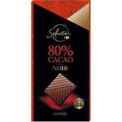Chocolate negro 80% cacao Selección Carrefour 80 g.