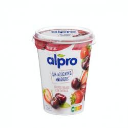 Postre de soja sabor frutos rojos con dátiles Alpro sin azúcares añadidos Bote 0.4 kg