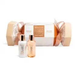 Sert de baño IDC Institute naranja y canela: gel de ducha 100 ml y loción corporal 100 ml.