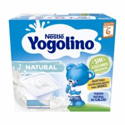 Yogur infantil natural desde 6 meses Nestlé Yogolino pack de 4 unidades de 100 g.