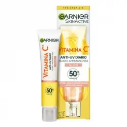 Fluido facial Anti-UV diario Vitamina C SPF50+ Garnier Skin Active 40 ml.