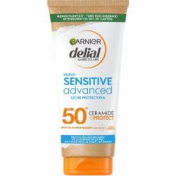 Leche protectora solar SPF50+ Sensitive Advanced Garnier Delial 175 ml.