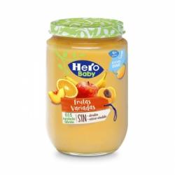 Tarrito de frutas variadas desde 4 meses Hero Baby sin gluten 190 g.