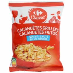 Cacahuetes fritos sin sal añadida Classic Carrefour 200 g.