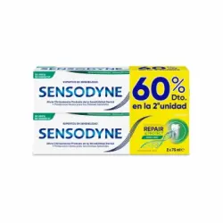 Dentífrico repair & protect fresh mint Sensodyne pack de 2 unidades de 75 ml.