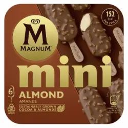 Bombón mini helado de vainilla Almond Magnum sin gluten 6 ud.
