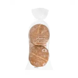 Pan de hamburguesa Hacendado Rústico 100% integral
