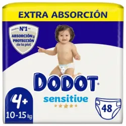 Pañales Dodot Sensitive T4+ (10-15 kg) 48 ud.