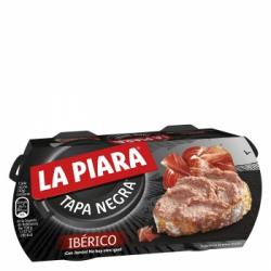 Paté de hígado de cerdo ibérico Tapa Negra La Piara pack de 2 unidades de 73 g.
