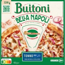 Pizza con atún, mozzarella y cebolla roja Bella Napoli Buitoni 455 g.