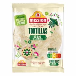 Tortillas de máiz y arroz Mission sin gluten 216 g.