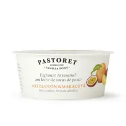 Yogur con melocotón y maracuyá Pastoret sin gluten 125 g.