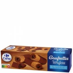 Barquillos de chocolate con leche Extra Carrefour 125 g.