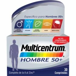 Multivitamínico y multimineral Hombre 50+ Multicentrum 30 comprimidos.