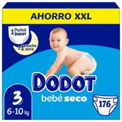 Pañales Dodot bebé-Seco XXL T3 (6-10 kg.) 176 ud.