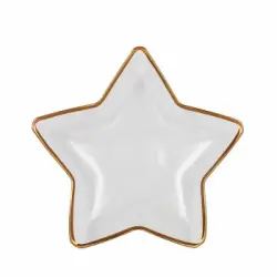 Plato Estrella de Vidrio Filo Oro ALFARES 23,5 cm