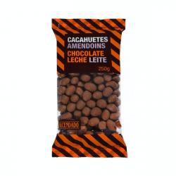 Cacahuetes Hacendado chocolate con leche Paquete 0.25 kg