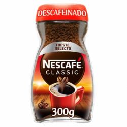 Café soluble descafeinado Nescafé Classic 300 g.