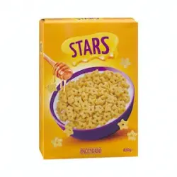 Cereales estrellas de maíz Stars Hacendado con miel Caja 0.4 kg