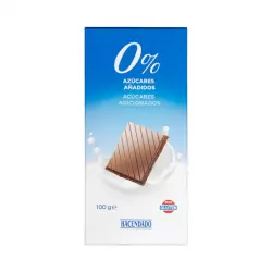 Chocolate extrafino con leche Hacendado 0% azúcares añadidos Tableta 0.1 kg