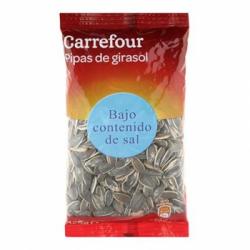 Pipas de girasol contenido bajo de sal Carrefour 125 g.