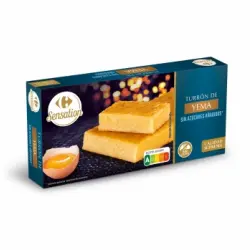 Turrón de yema sin azúcar añadido Carrefour Sensation sin gluten 200 g.