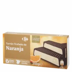 Turrón trufado de naranja Carrefour sin gluten 200 g.