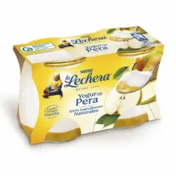 Yogur con pera Nestle La Lechera pack de 2 unidades de 125 g.