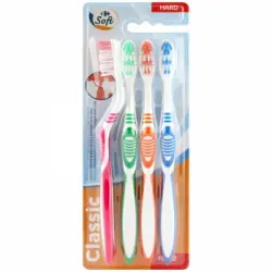 Cepillo de dientes duro Carrefour Soft 4 ud.