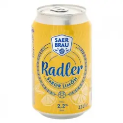 Cerveza Saer Brau radler sabor limón lata 33 cl.